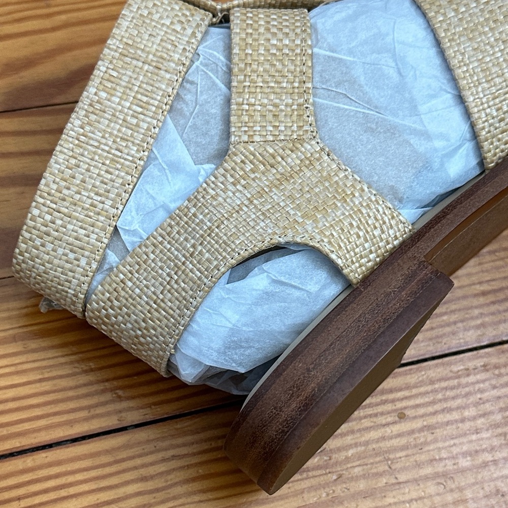 New Sam Edelman Beige Woven Gladiator Sandals NWT - Picture 11 of 16